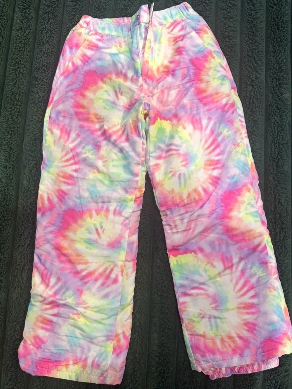 The Children's Place Girls Tie-Dye Fleece Lined Snow Pants Ski Pants - Size 8